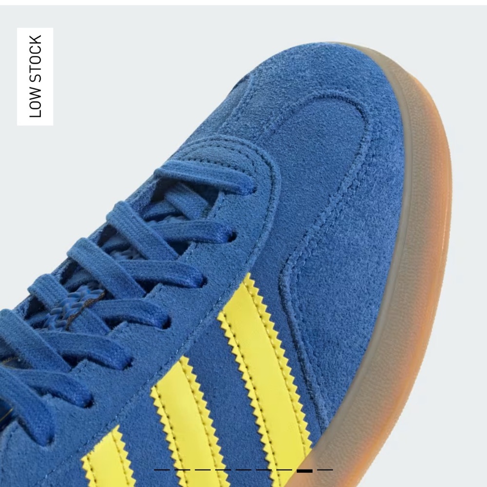 NWT adidas Gazelle Indoor Shoe Blue / Pure Sulfur / Gum Sneaker Mens sz 8.5 - Picture 8 of 8